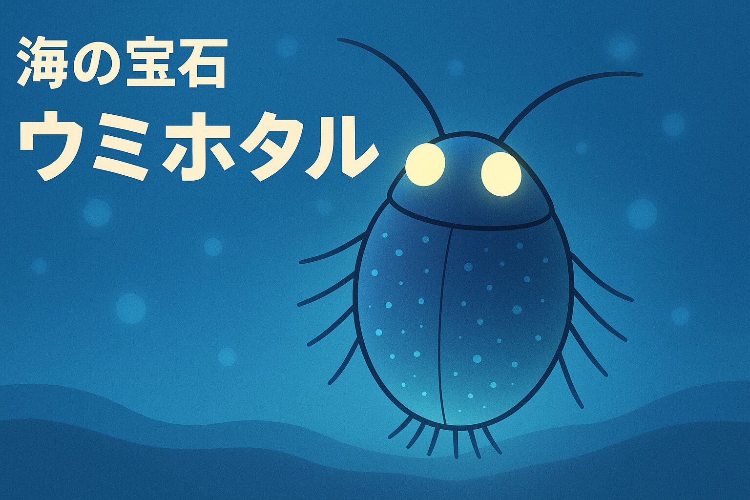 ウミホタルとは甲殻類（エビやカニの仲間）体長は約3mm。米粒のような楕円球状の透明な殻（背甲）に覆われています。釣太郎