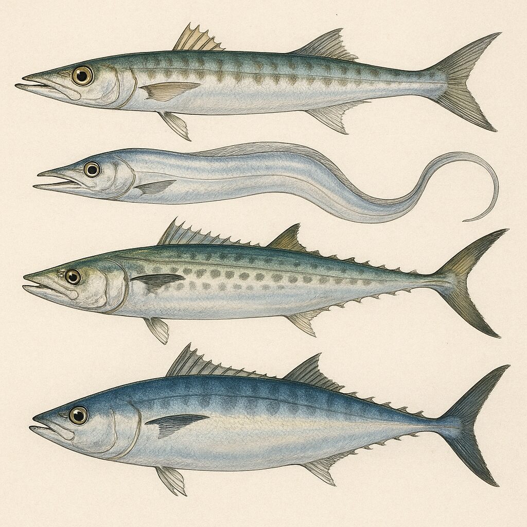 【AI化学解説】カマス、タチウオ、サワラ、ソウダガツオは何が違う？回遊魚4種の個性を徹底比較。釣太郎