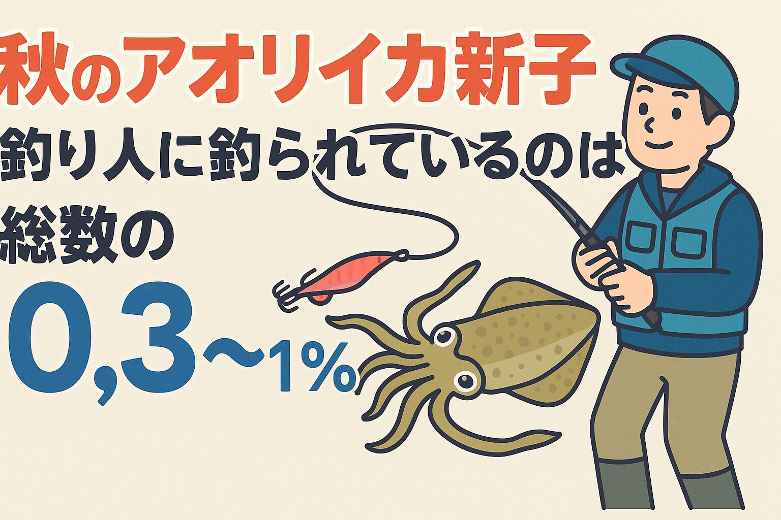 秋の新子を釣りすぎると翌年の親イカは減る？全体数に対する釣り人の影響は1％前後。釣太郎