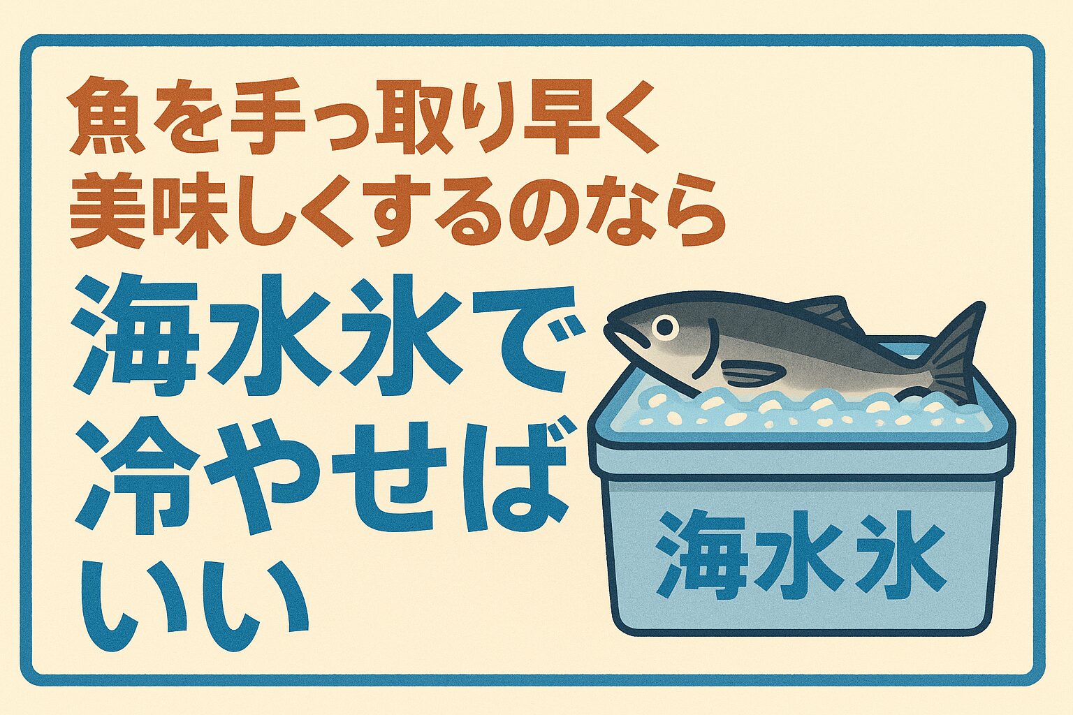 魚を美味しく食べる最短ルートは「氷を変えること」。真水氷を海水氷に替えるだけで、鮮度・旨味・見た目が一気にランクアップします。釣太郎