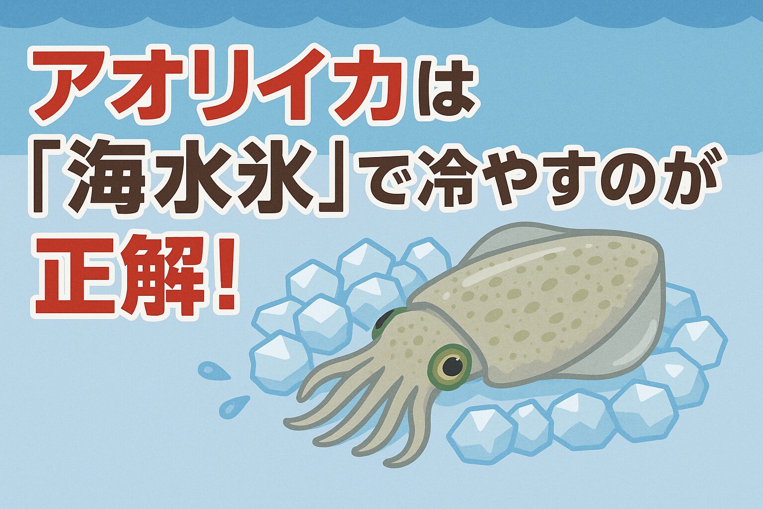 アオリイカは「海水氷」で冷やすのが正解！釣ったアオリイカを最高の状態で持ち帰るには、冷却方法が重要。釣太郎