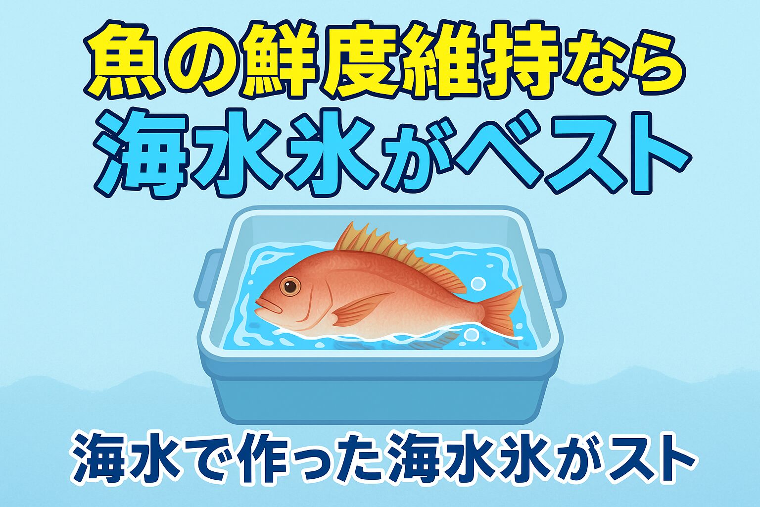 魚の美味しさを決めるのは、釣った後の処理が7割。真水氷から海水氷に変えるだけで、鮮度・旨味・見た目が一気にランクアップします。釣太郎