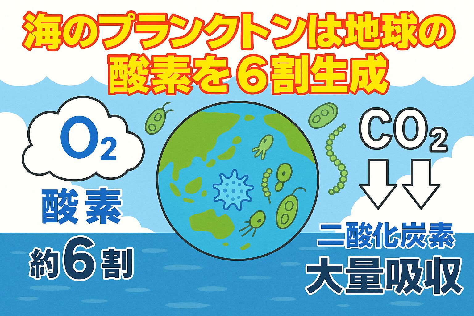 海のプランクトンは地球の酸素を6割生産|二酸化炭素も大量吸収する海の驚異的な役割。釣太郎