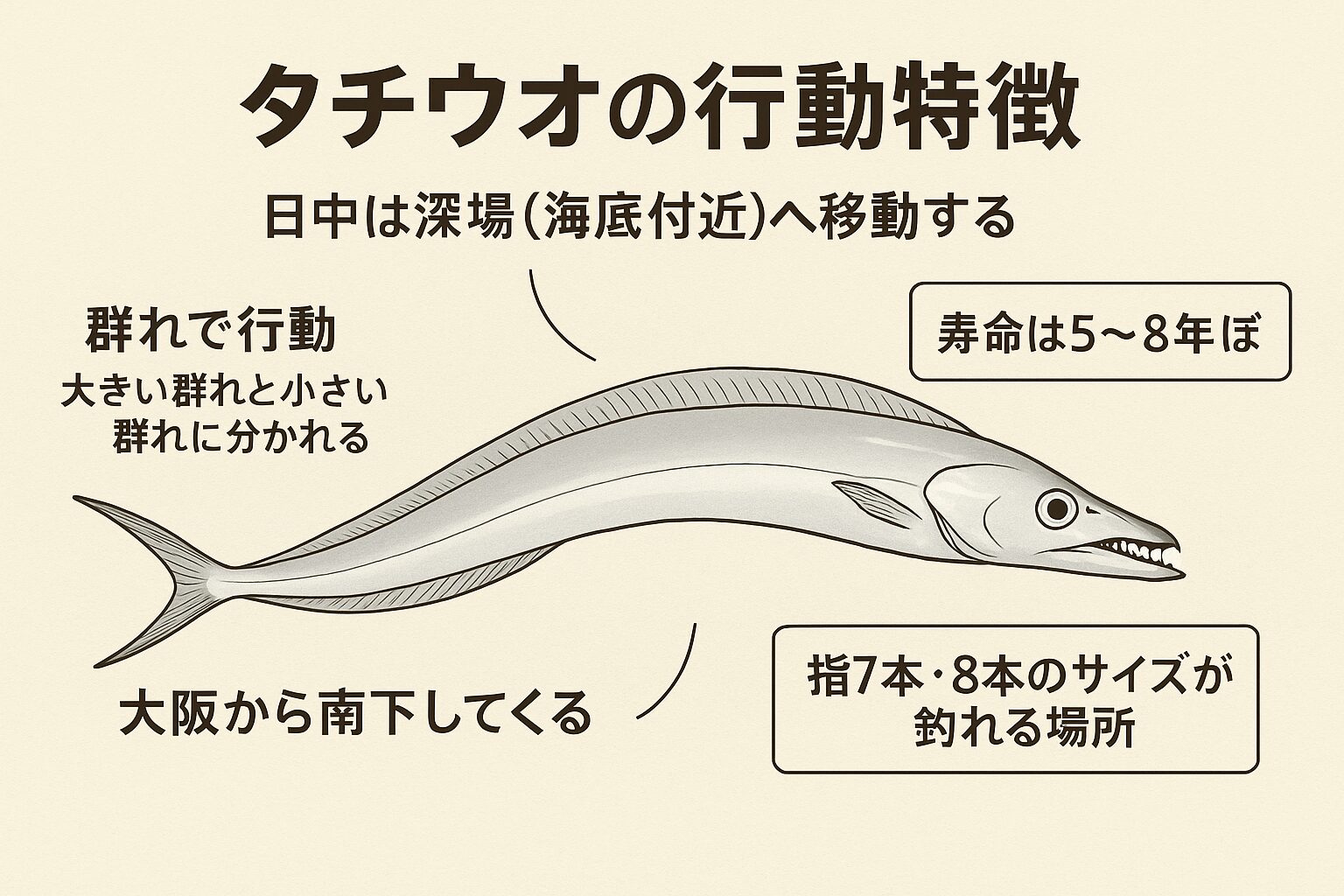 タチウオの基本的特徴・生態。釣太郎