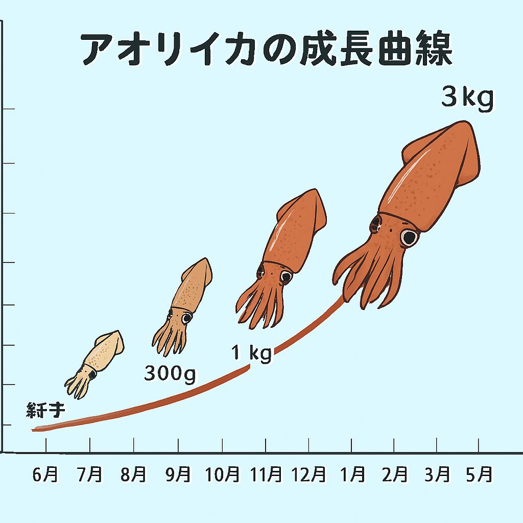 アオリイカが3kgの巨体になるためには、天敵から逃れ、厳しい冬を乗り越え、豊富なエサにありつくという、数々の幸運が必要です。釣太郎