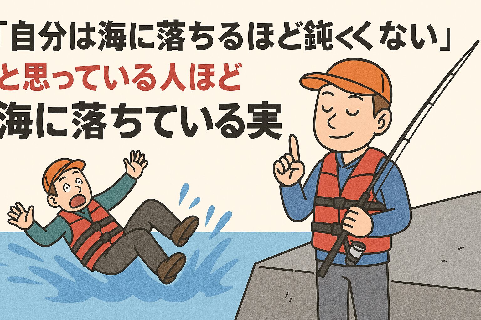 釣り場での安全は、「経験」ではなく「準備」で守るもの。 自分は海に落ちるほど鈍くない、と思っている人ほど、現実には落ちています。釣太郎