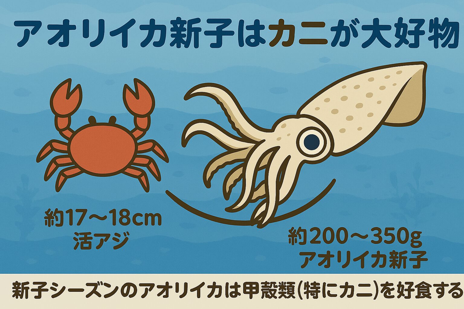 【イカ釣り師予備知識編】アオリイカ新子はカニが大好物!釣果アップのための生態理解とエギ選び。釣太郎