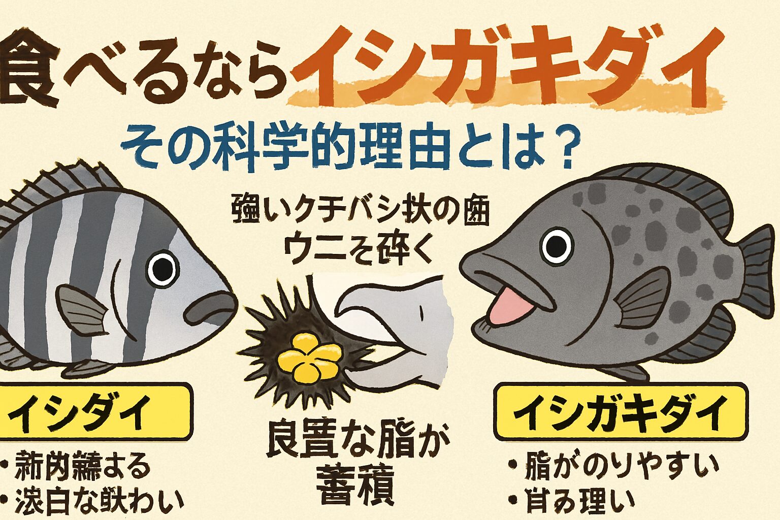 なぜイシガキダイの方が美味しいのか?科学的視点からAIが解明。釣太郎
