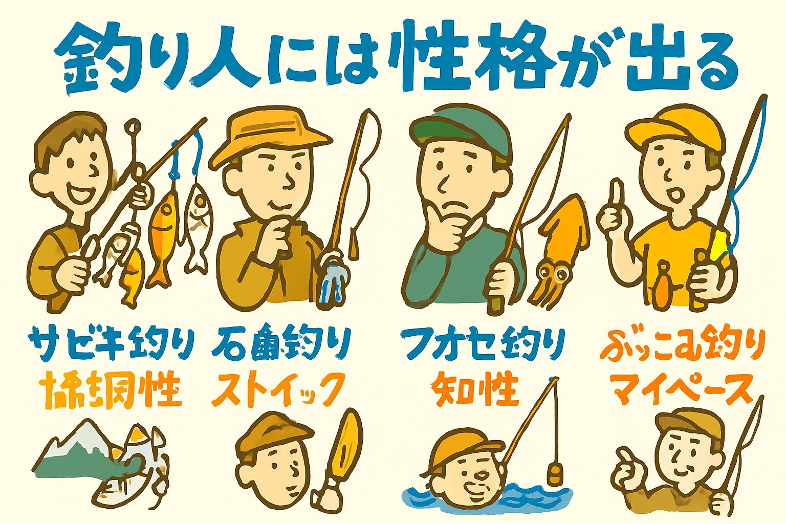 釣り人には性格が出る|釣法別に見る7タイプの心理と傾向.釣太郎