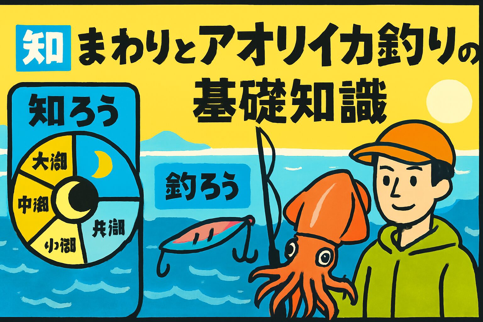 潮まわりとアオリイカ釣りの基礎知識|初心者でも釣果アップ!釣行計画の第一歩.釣太郎