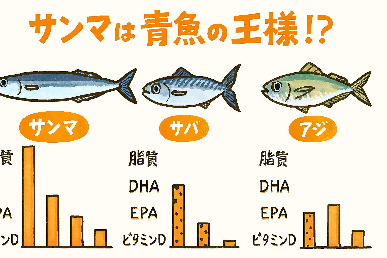 サンマは青魚の王様。脂質・DHA・EPA・ビタミンDで比較する栄養最強説.釣太郎