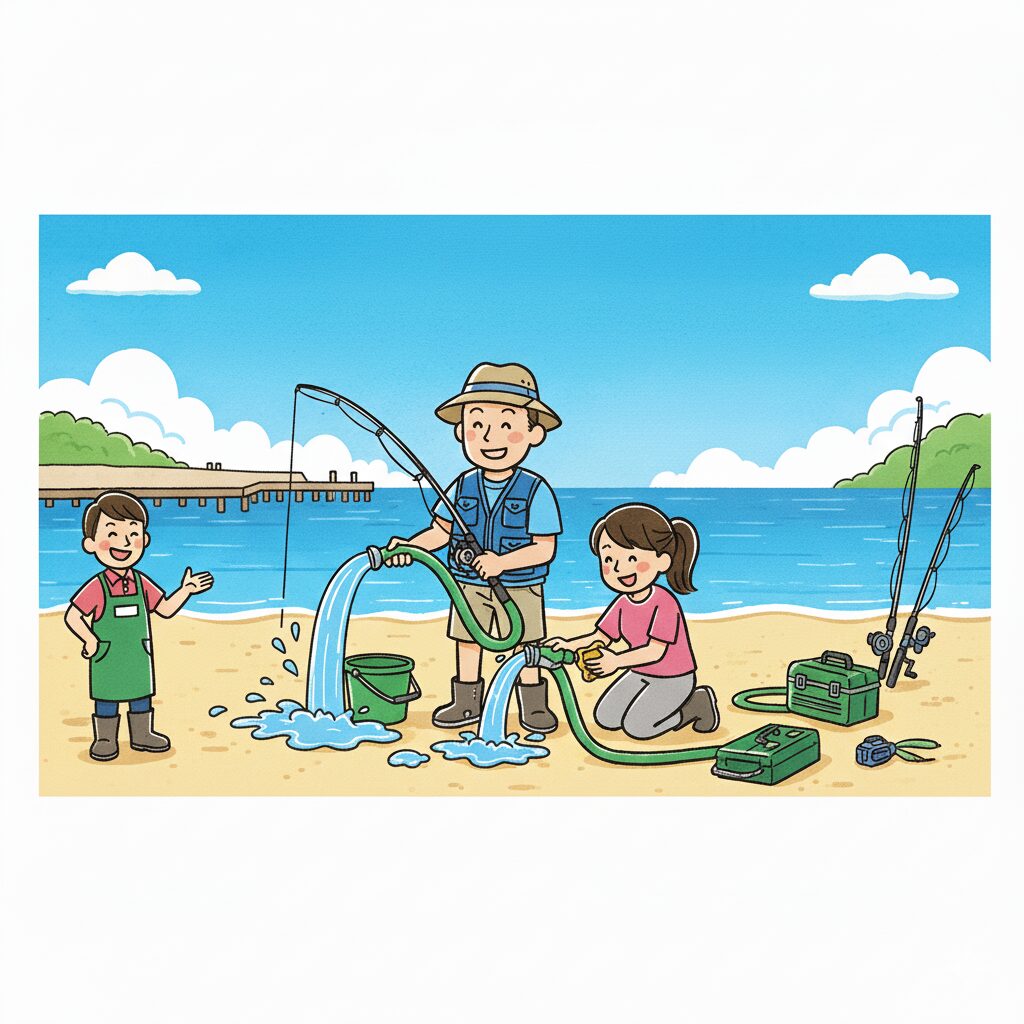 釣行後の片付けが楽ちんに！ 釣太郎の釣具洗い場サービス