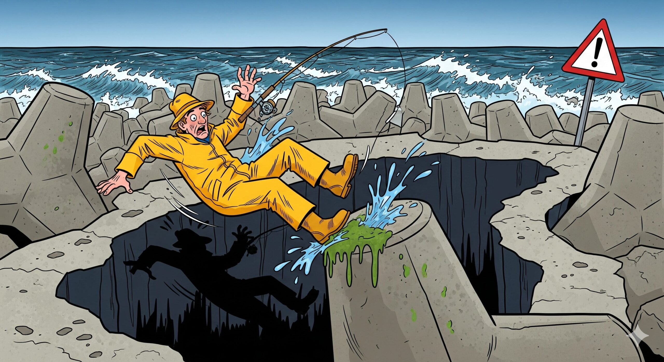 【絶対NG】テトラポッドでの釣りは命がけ！滑落・転落事故が多発する本当の理由と対策。釣太郎