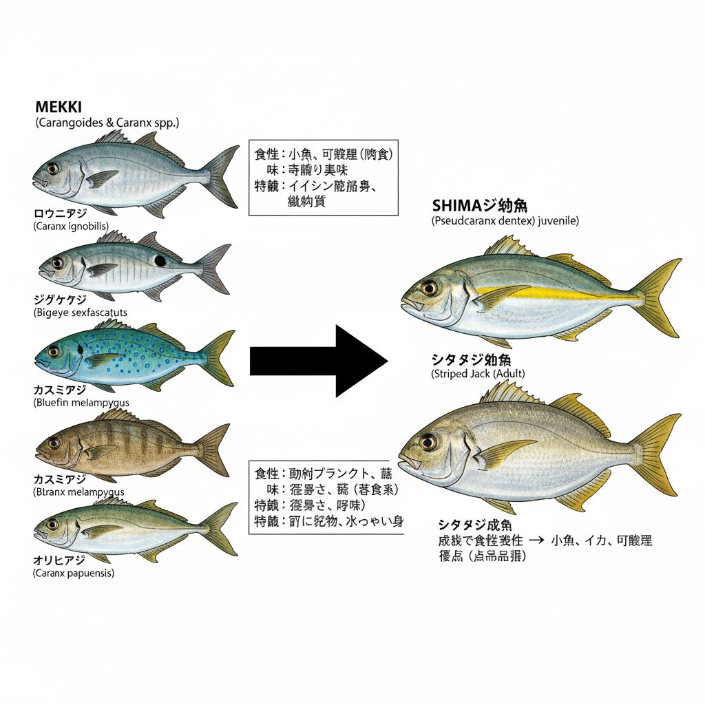 なぜメッキは旨いのに、そっくりなシマアジの幼魚はまずいのか？釣太郎