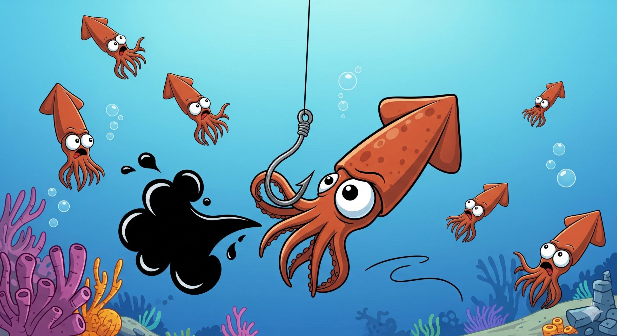 アオリイカが墨を吐いたからといって、すぐに諦める必要はありません。釣太郎