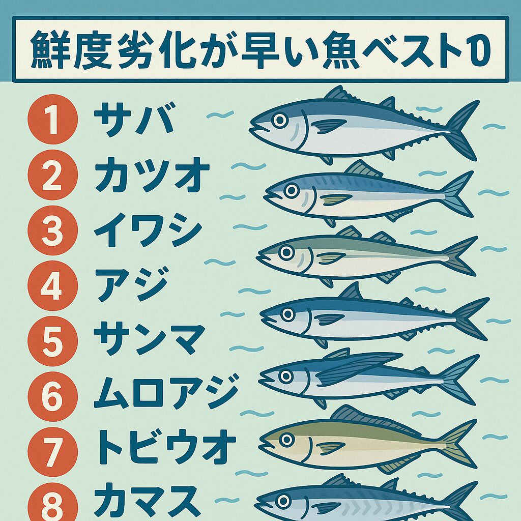 鮮度が落ちやすい魚は、釣った瞬間から勝負が始まります。特にサバ・カツオ・イワシなどは「生き腐れ」と言われるほど劣化が早いため、海水氷や活け締めを駆使して一刻も早く冷却することが重要。釣太郎
