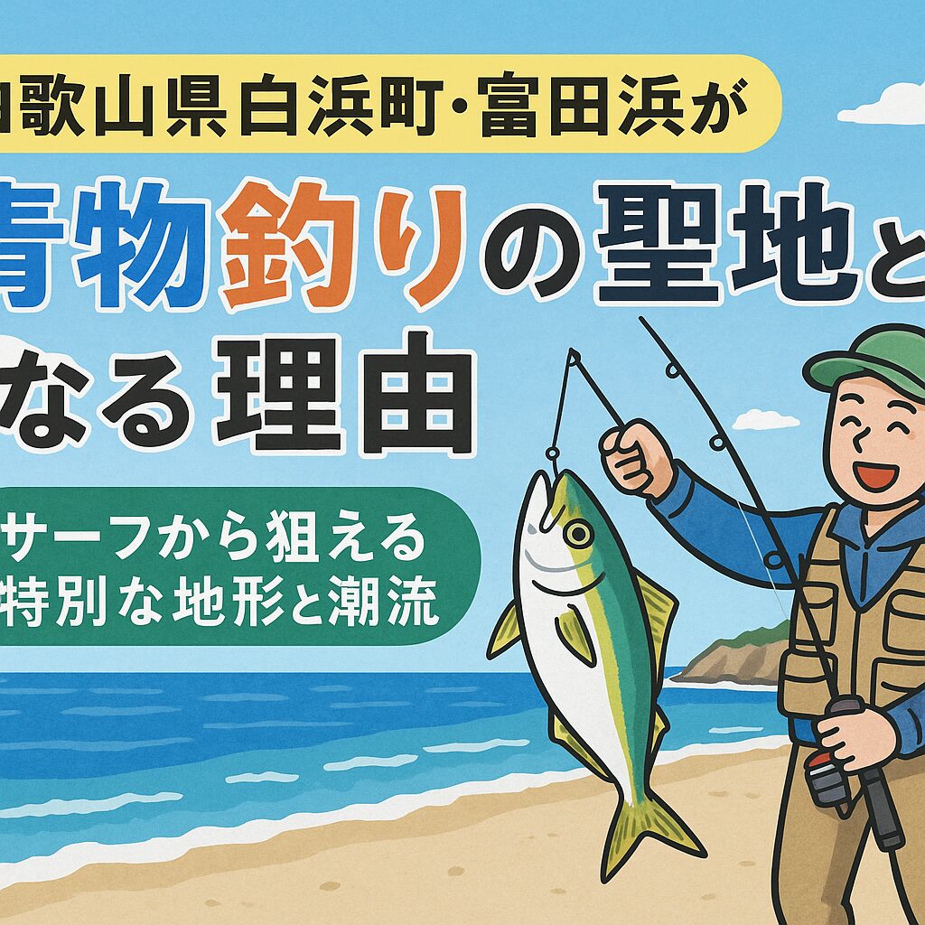 和歌山県白浜町・富田浜が青物釣りの聖地となる理由｜サーフからブリ・ハマチが狙える特別な地形と潮流.釣太郎