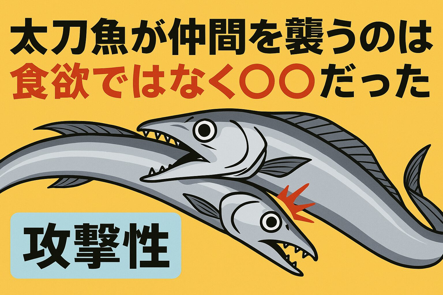 太刀魚が仲間を襲うのは、食欲ではなく「縄張り意識と攻撃性」が原因。釣太郎