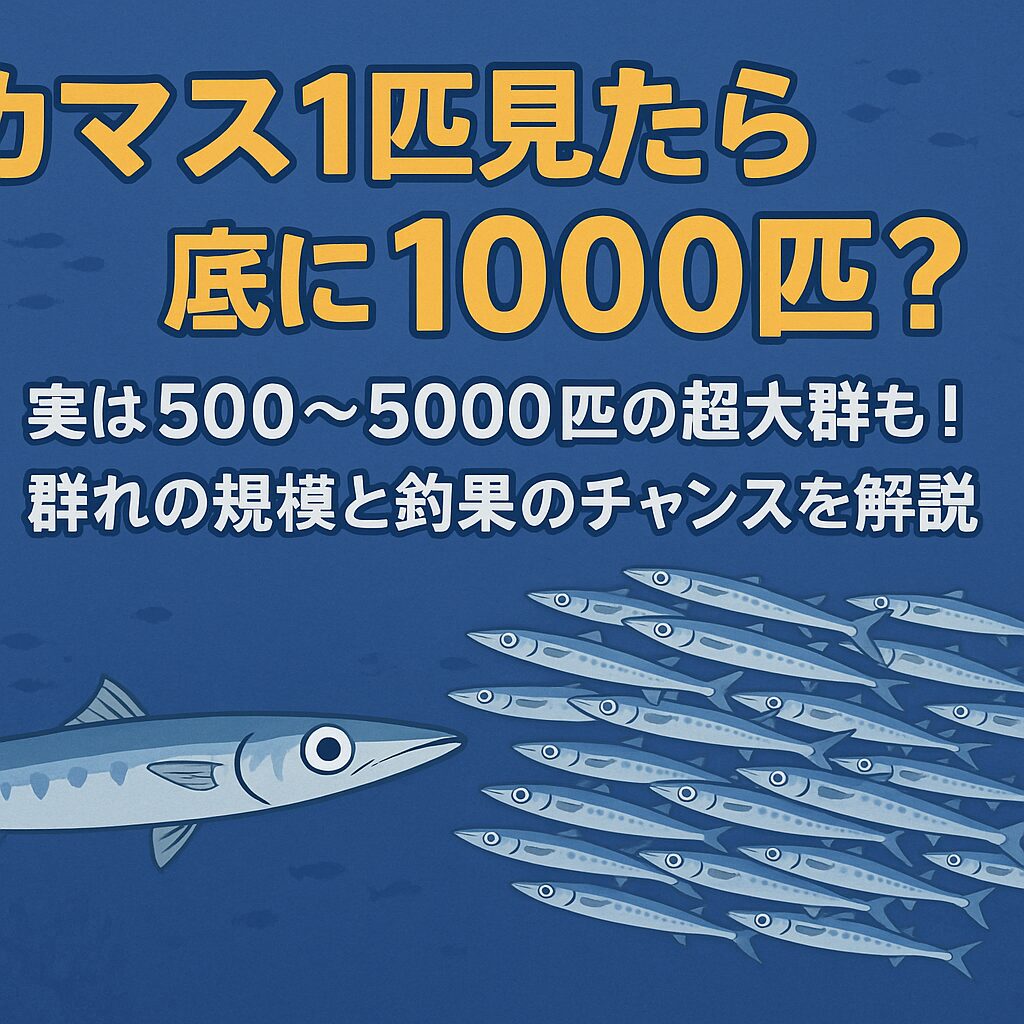 カマスは数そのものが釣果に直結する魚。 「1匹=底に1000匹」どころか、500〜5,000匹の大群が潜んでいる可能性あり。釣太郎
