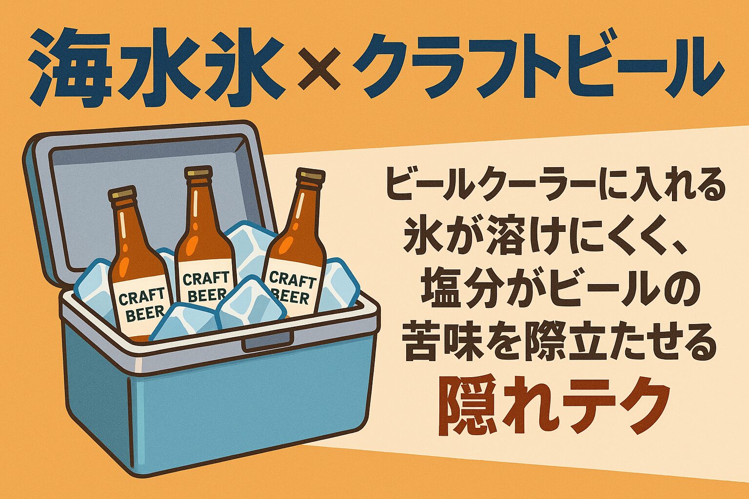 海水氷を使えば、クラフトビールの苦味と香りが際立つ。 ・冷たさが長時間持続するため、釣りやキャンプなどアウトドアに最適。釣太郎