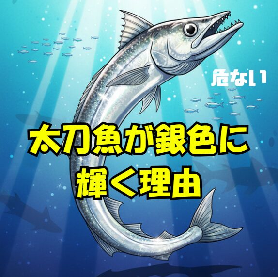 タチウオの体を覆う美しい銀色の層は、一般的な魚のウロコではありません。その正体は、「グアニン」という特殊な物質の結晶。釣太郎