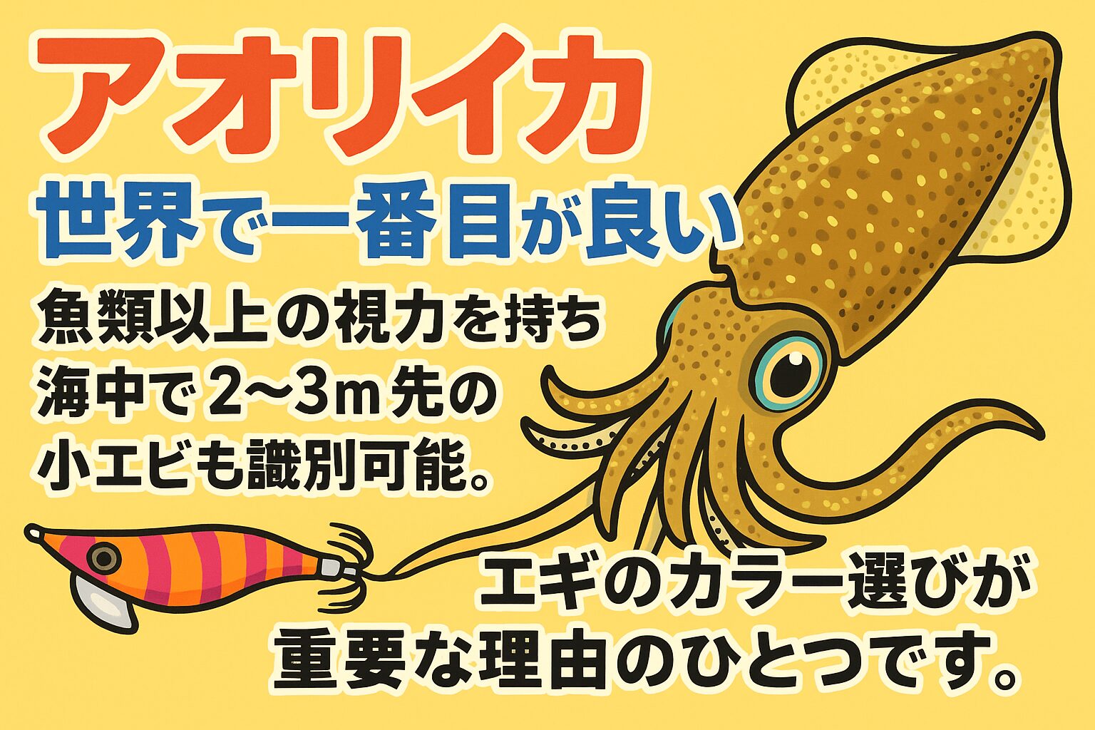 アオリイカは世界トップクラスの視力を持つ?魚以上の目力が釣果を左右する理由。釣太郎