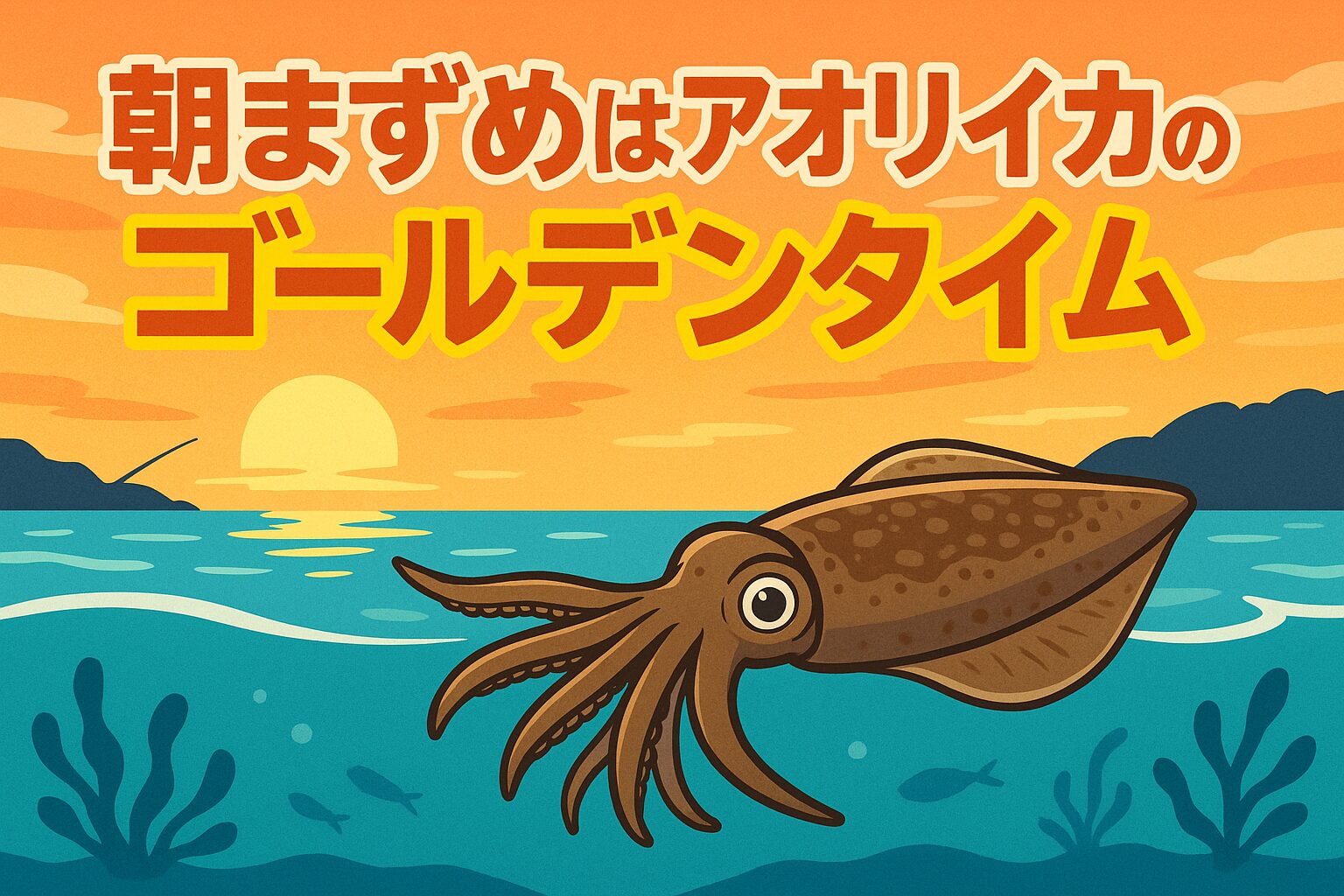 朝まずめは光量変化とベイトの行動が重なる「捕食ゴールデンタイム」。エギングでもヤエンでも日の出前30分からの1時間が最も高確率。釣太郎