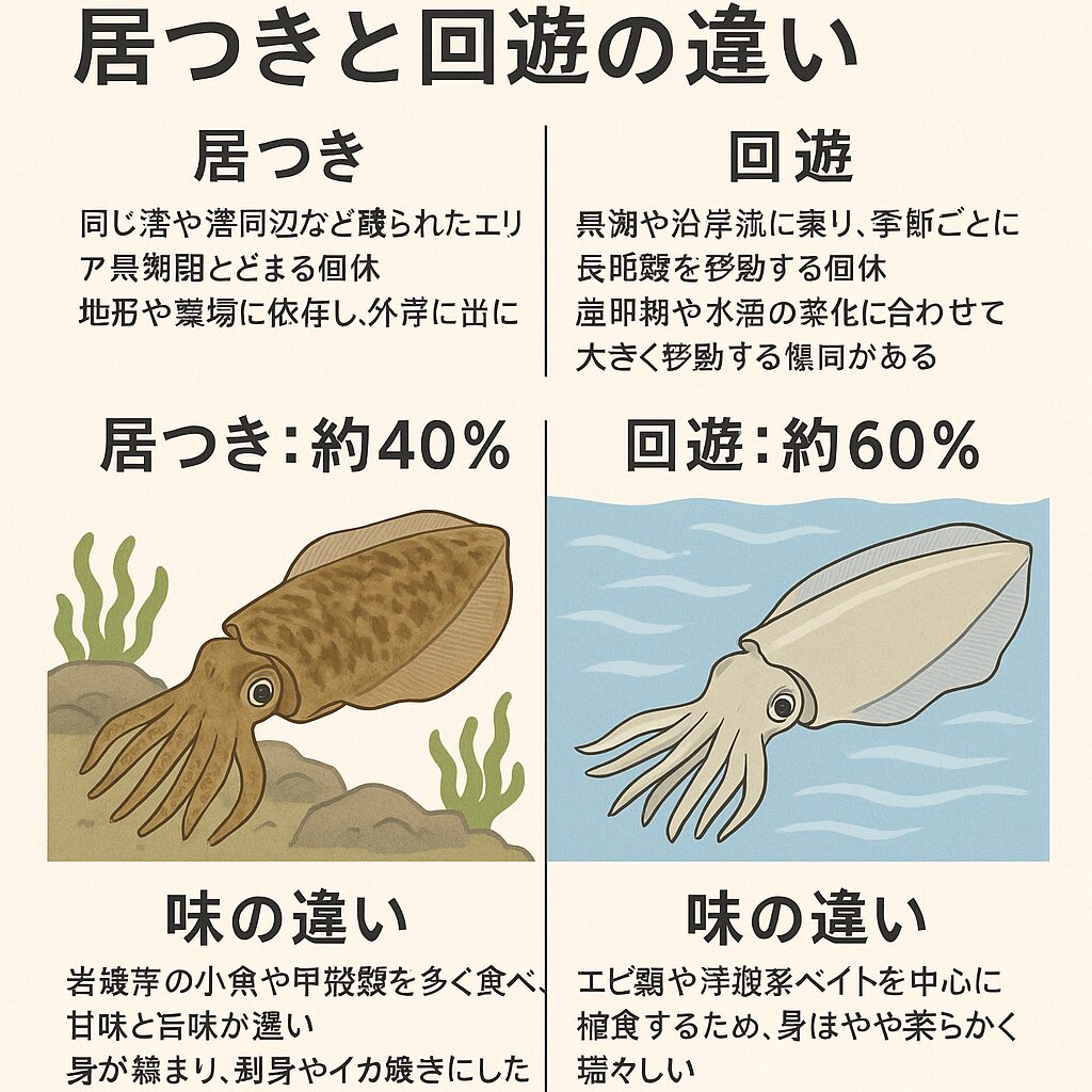 アオリイカ居つきと回遊の違い｜比率・味の差・特徴を徹底解説。釣太郎
