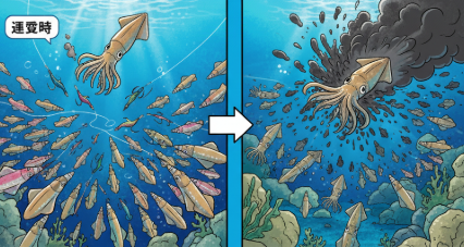 アオリイカが墨を吐いた後、釣果が連発するか、ピタッと止まるかは、その時の群れの警戒心や墨の量、そして群れの状況によって大きく左右されます。釣太郎