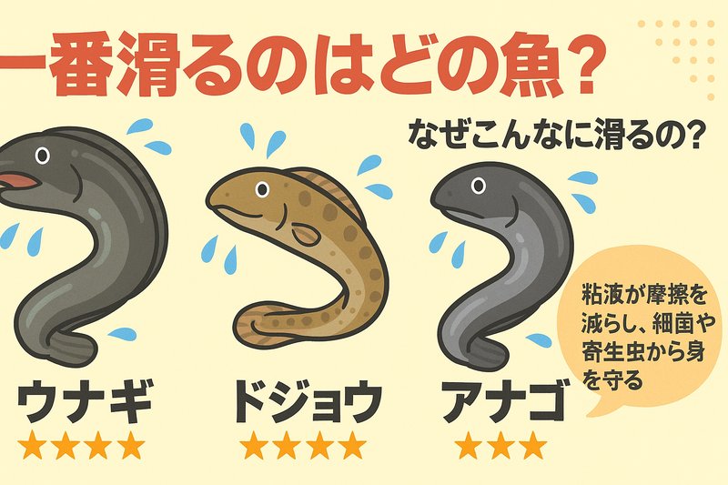 ウナギVSドジョウVSアナゴ。一番滑る魚はどれ?ヌルヌルの理由をAIが徹底解説。釣太郎