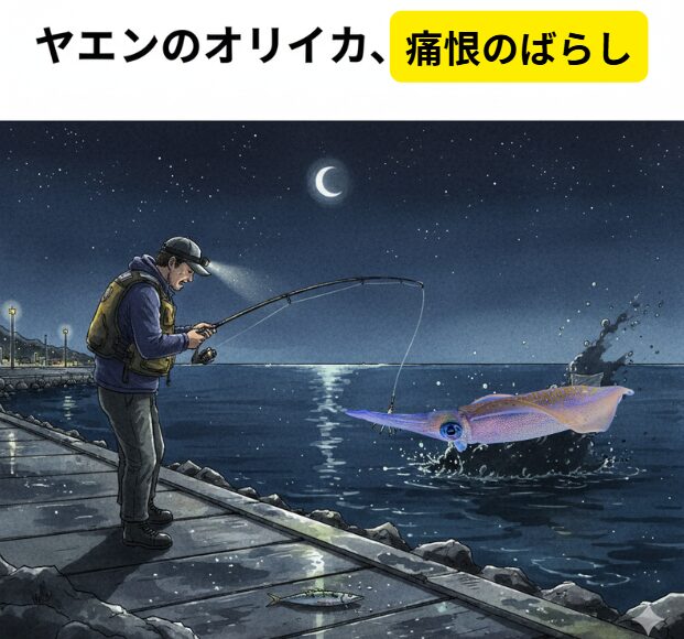 ヤエン釣りでのバラシは、アングラーにとって非常に悔しいもの。その多くは「タイミングの焦り」と「プロセスの省略」が原因。 イカが食べるまで「待つ」ヤエンを丁寧に「送る」。釣太郎 重みを確認してから「掛ける」釣太郎