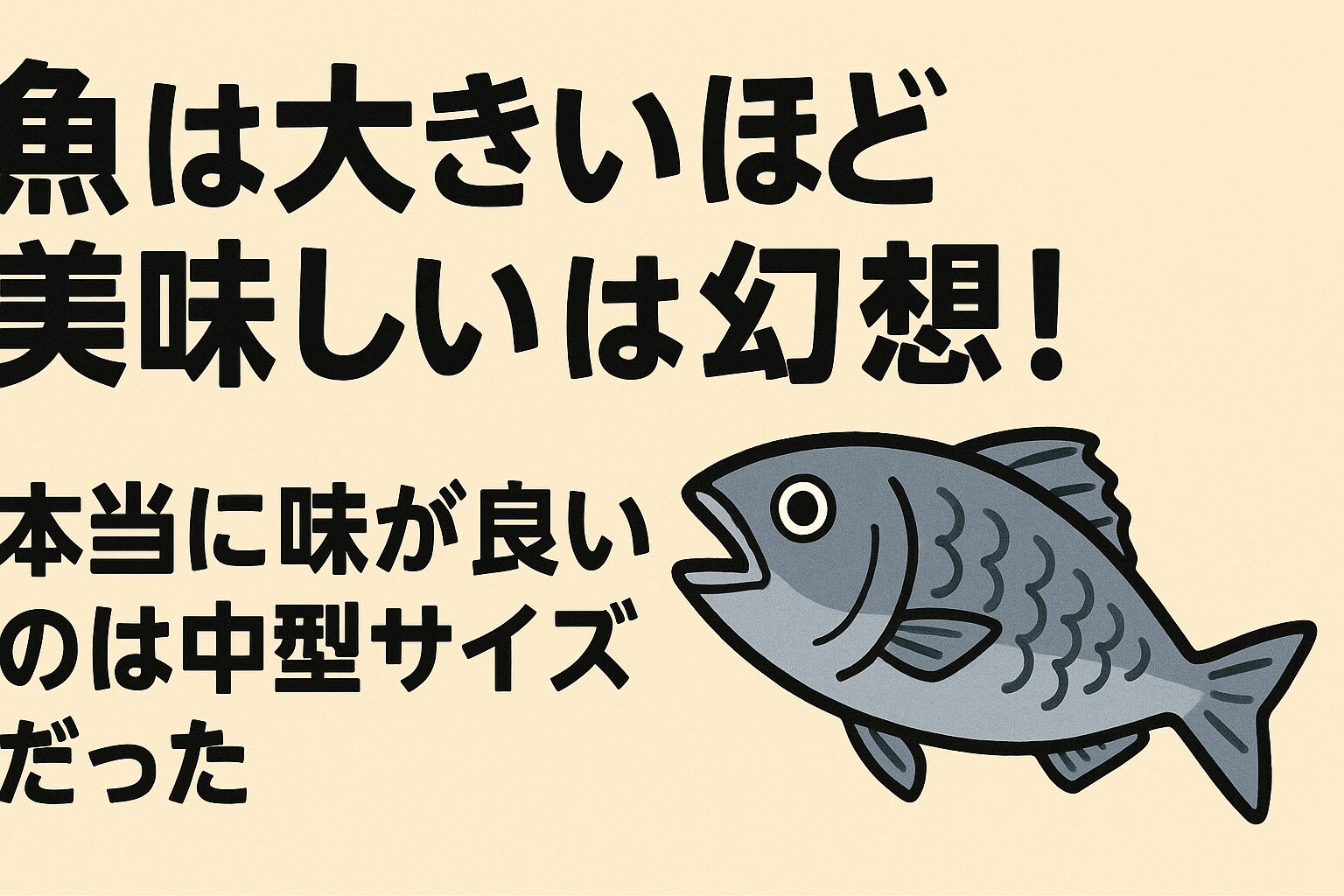 魚は大きければ大きいほど美味しいは幻想！実際っ歩置きすぎると大味になり不味くなる。釣太郎