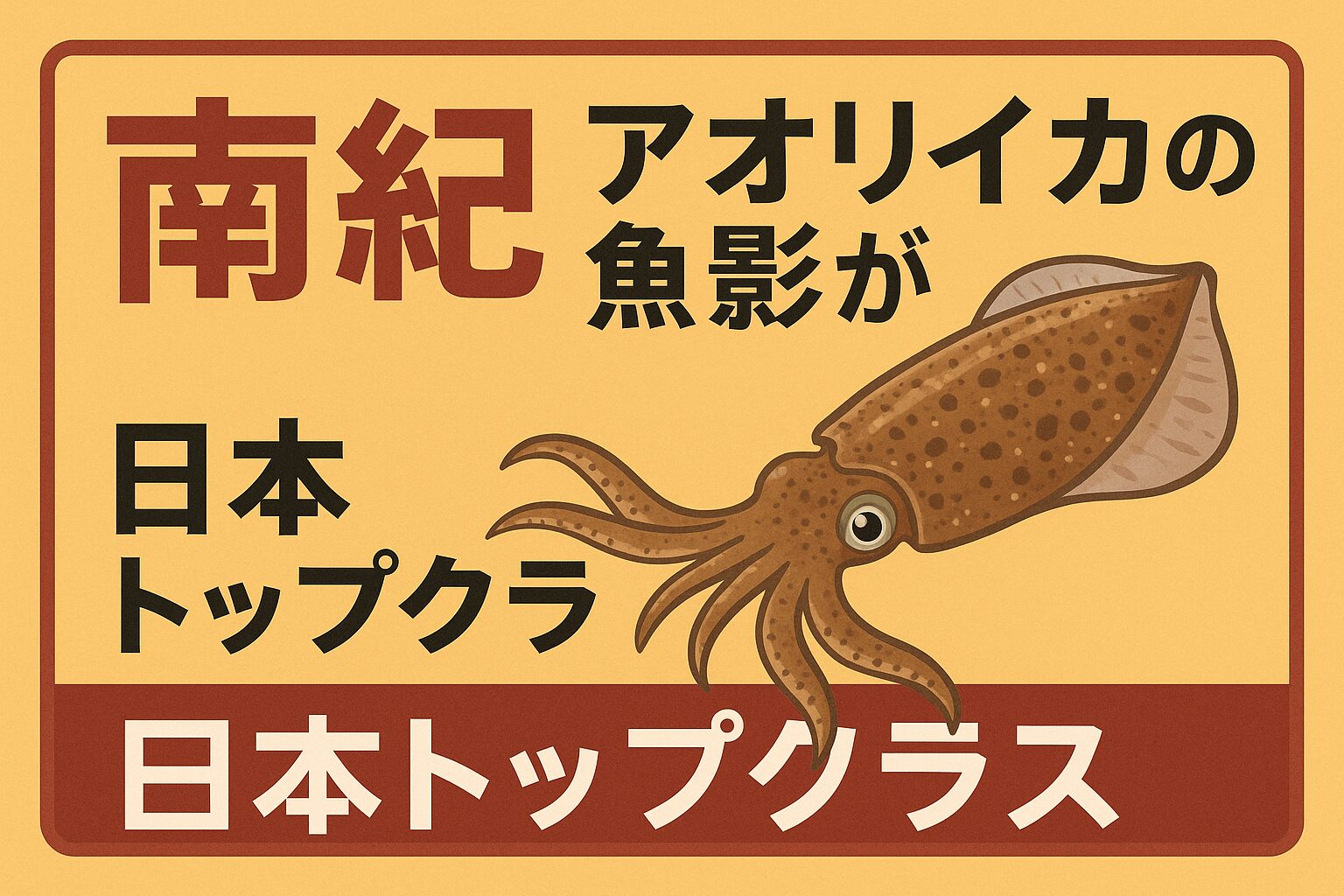南紀はアオリイカの魚影が日本トップクラス。春は大型親イカ狙い。秋は新子の数釣り。初心者から上級者まで楽しめる最高のフィールドです。釣太郎