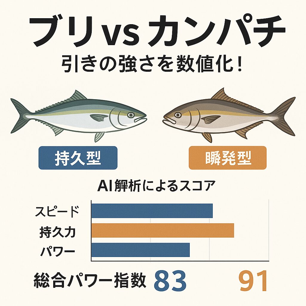 ブリVSカンパチ|AIが引きの強さを数値化!どちらが本当に強い?青物魚釣り参考資料。釣太郎
