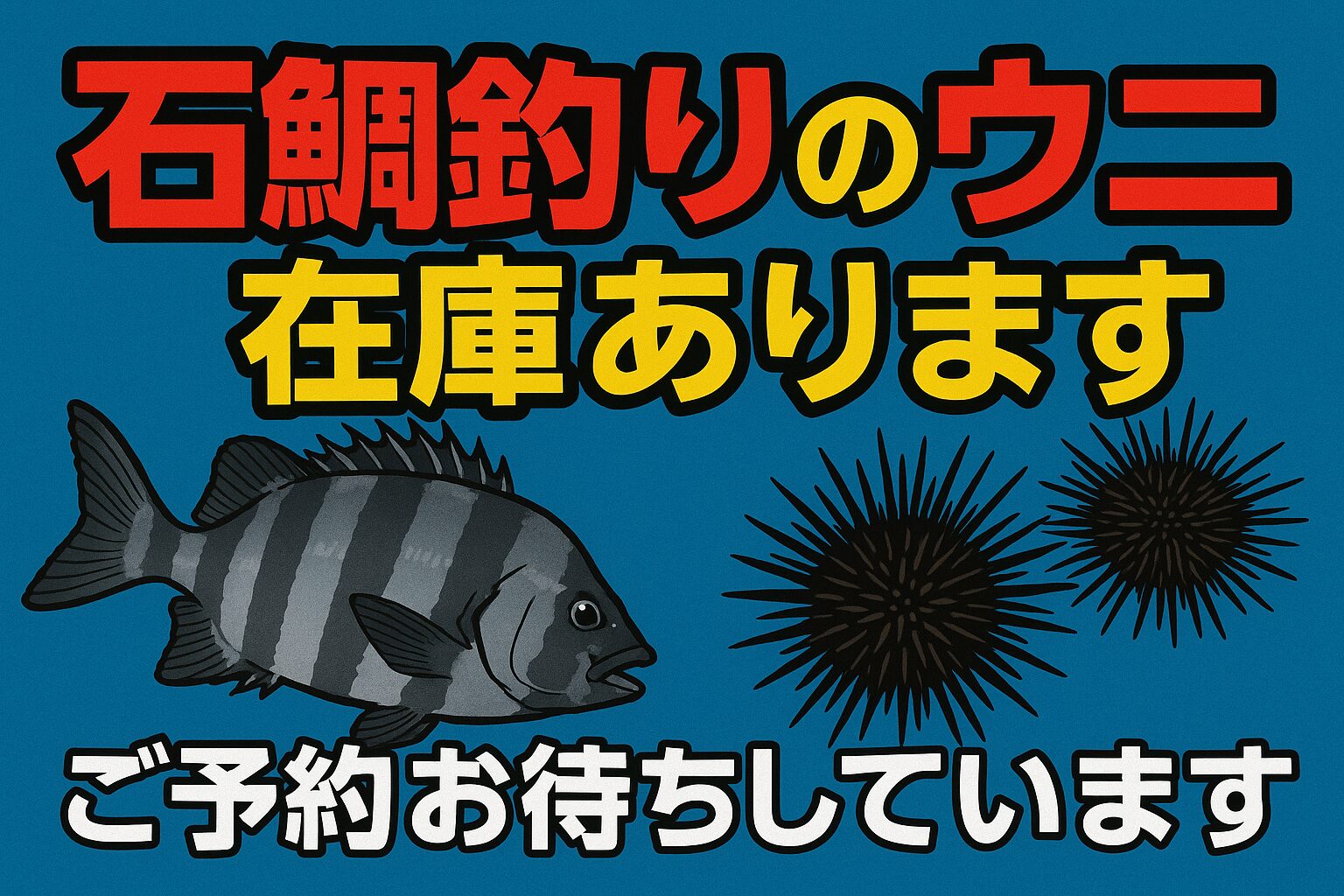 石鯛釣りに欠かせないウニが入荷しました。釣太郎では現在、在庫あり・ご予約受付中。