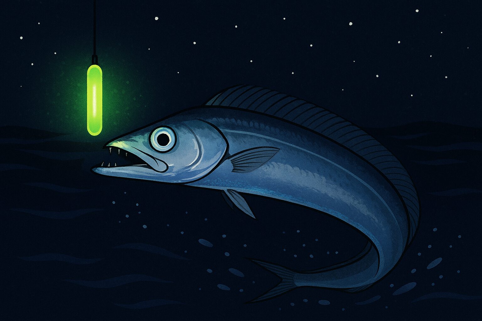 タチウオは夜行性で光を嫌うが、弱い光や間接的な照明は「エサを引き寄せるサイン」として働く。水中ライトやケミホタルは、単なる視認性アップではなく、「タチウオを寄せて食わせるための誘光装置」である。釣太郎