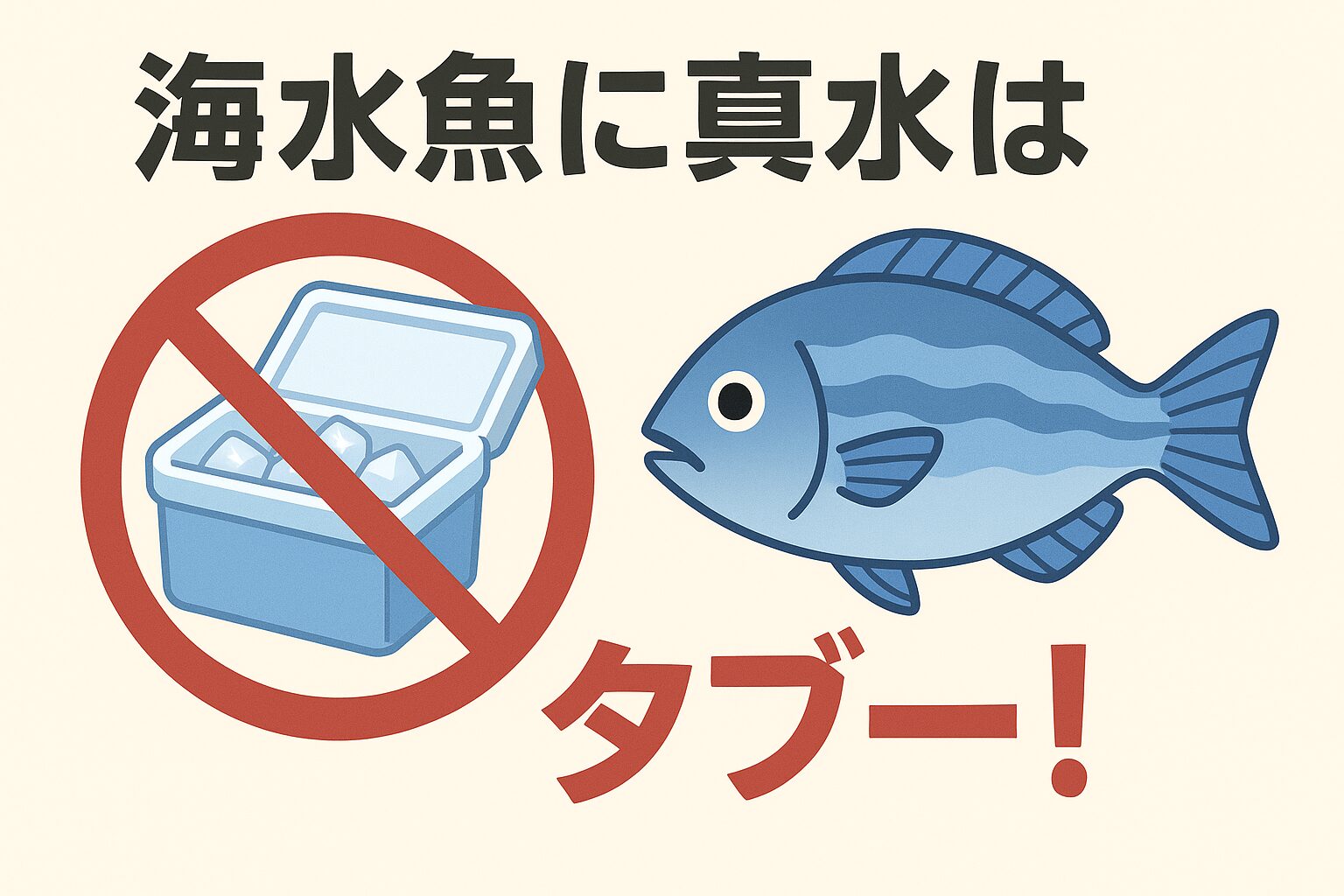 海水魚にとって、真水はタブー。冷却には「海水氷」が絶対的に良い理由は、浸透圧から細胞を守り、旨味を閉じ込める。-2℃の力で急速冷却し、鮮度を長時間維持する。魚本来の美しい色ツヤと透明感を保つ。釣太郎