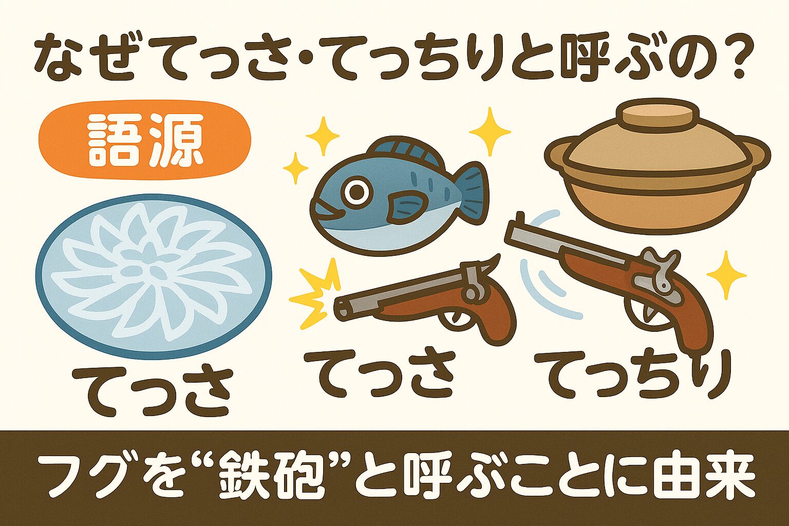 「てっさ」「てっちり」という呼び方は、フグの毒性と歴史的背景を洒落で包んだ隠語文化から生まれたもの。釣太郎