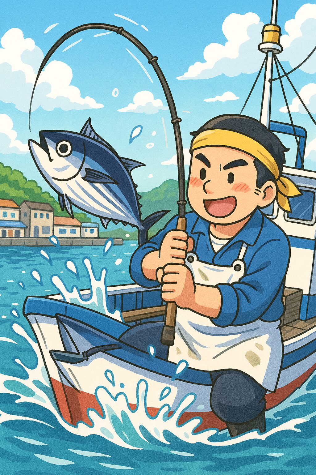 もちガツオは特定の品種ではなく、漁師が釣り上げた直後に一尾ずつ締め、血抜きし、冷却処理を施した本ガツオのことを指します。釣太郎