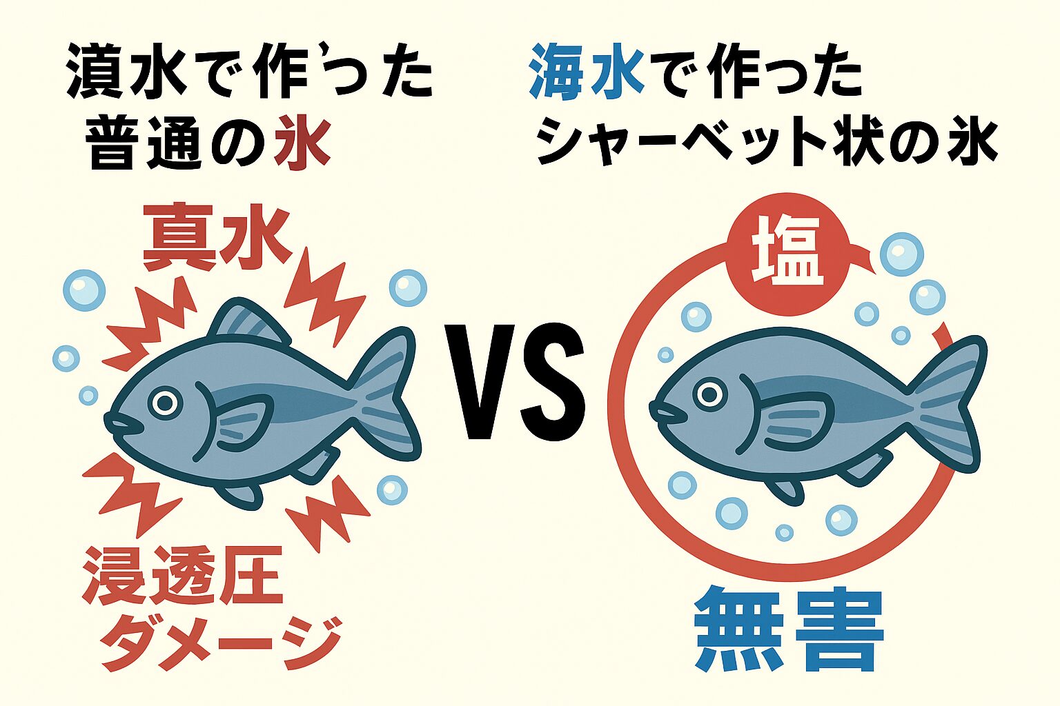釣行後すぐに海水氷で冷却するだけで、魚の価値は3倍以上に跳ね上がる。「冷やし方こそ、釣りの仕上げ」。次回の釣行では、ぜひ海水氷を使ってみてください。釣太郎