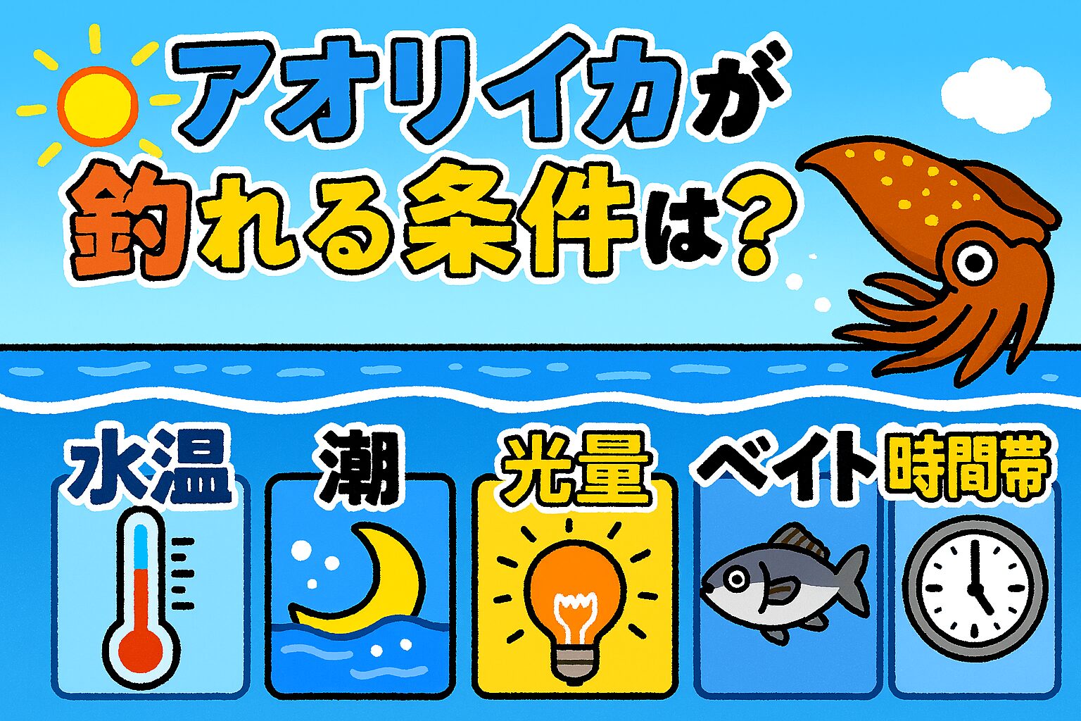 アオリイカが釣れる条件は「5つの要素の掛け算」釣太郎