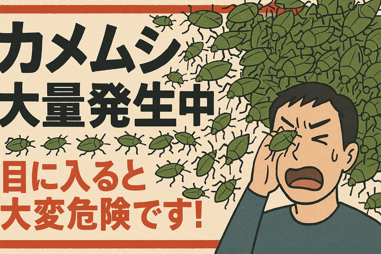 カメムシ大量発生中！目に入ると大変危険です！ご注意ください。釣太郎