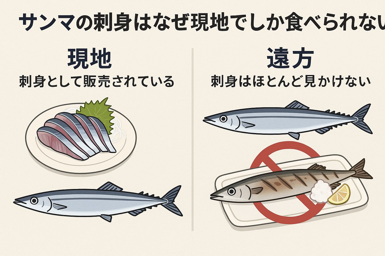 なぜ刺身用サンマは現地が多く他地方では流通しにくいのか？その理由を鮮度・輸送・衛生面から解説します。釣太郎