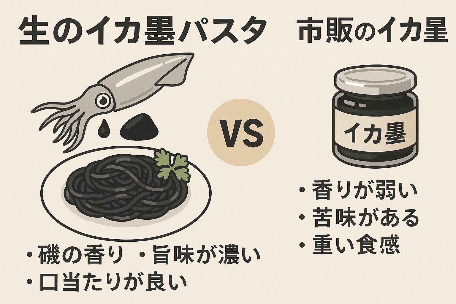 市販のイカ墨ペーストも便利ですが、釣り人が自分で釣ったアオリイカの生イカ墨は、まさに“別格”。旨味アミノ酸がそのまま残る ・酸化していないから香りが生きている・なめらかな口当たりで苦味が少ない。釣太郎