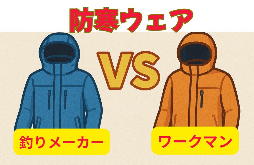 防寒ウェアは釣りメーカーとワークマンはどこが違う？価格差は？釣太郎