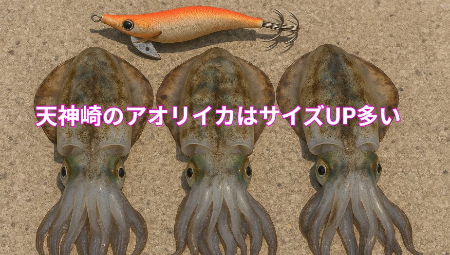 田辺天神崎のアオリイカはサイズアップし、500gクラスが多く釣れています。釣太郎