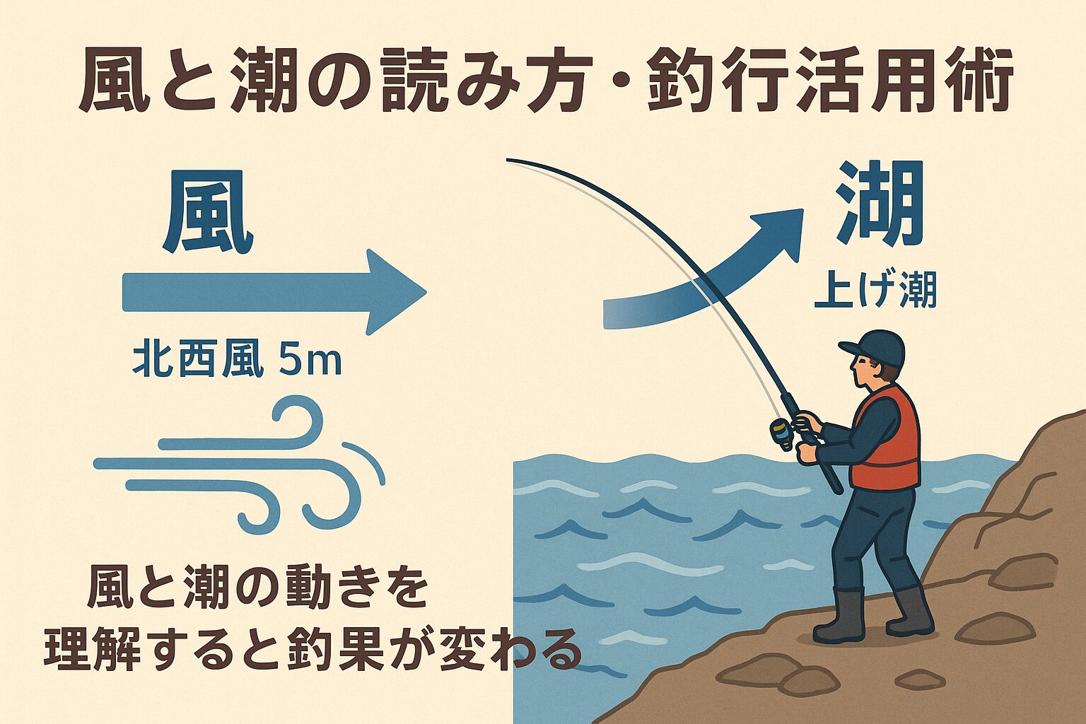 風と潮を制する者が釣りを制す。風向と潮流を読む力は、どんな高級なタックルよりも価値があります。釣太郎