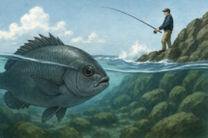 グレは海の中から釣り人を見ている。フカセ釣り入門。釣太郎