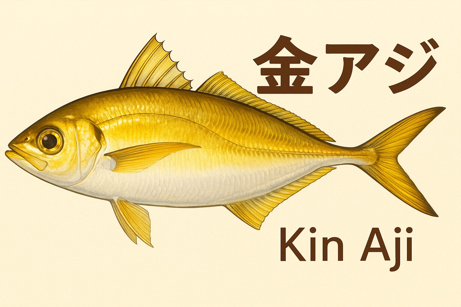 金アジとは 「居着き型で脂が乗ったマアジ」 のこと・魚種としては普通のアジだが、環境と回遊性の違いにより食味が別格・銀色の回遊アジよりも 金色〜黄色がかった体色 を持つ。釣太郎