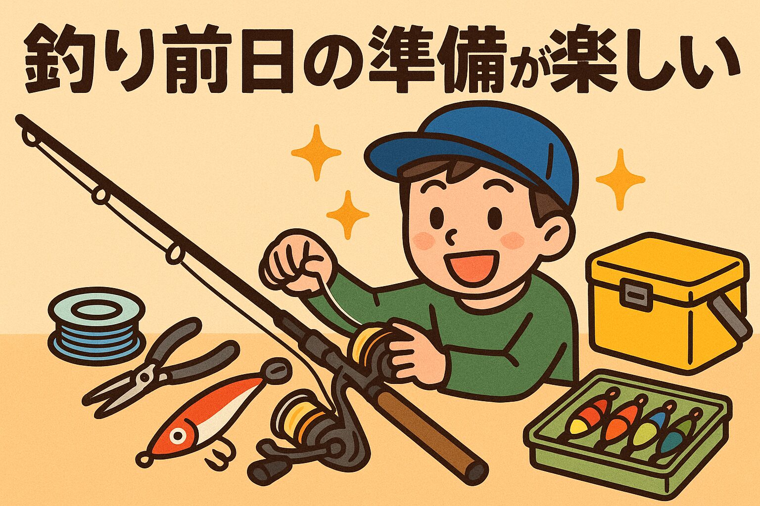 釣りは当日だけの遊びではありません。前日の準備、ワクワク感、 道具のメンテ、天気チェック、そして想像する時間、すべて含めて“釣りの楽しさ”。釣太郎